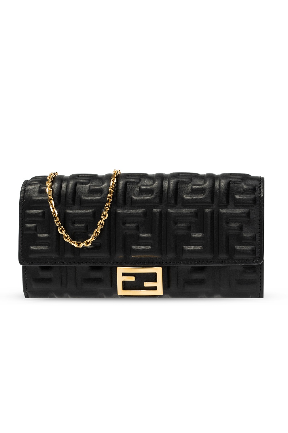 【関税&送料込】Fendi Wallet Black Wallet with chain Fendi - FENDI FENDI FLIP BRANDED